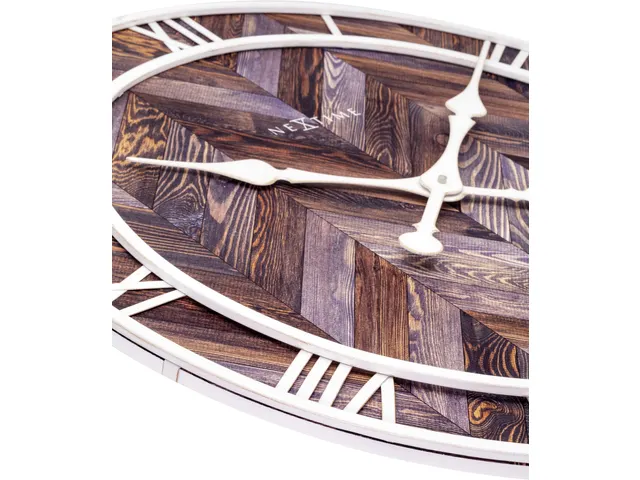 Horloge murale NeXtime 'Roman Vintage' Ø58cm bois/métal marron