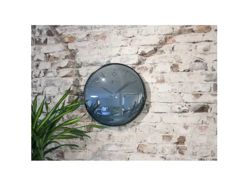 Wandklok NeXtime Glamour Ø40cm metaal zwart streepaanduiding