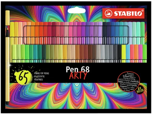 Viltstift STABILO Pen 68 Arty medium assorti set à 65 stuks