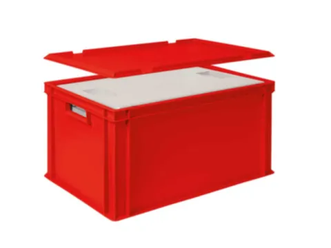Euronorm-stapelbak,m. isoleerbox,HxLxB 320x600x400mm,65/35l,PP,rood