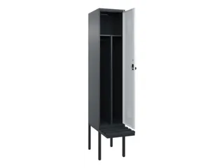 locker met bank,voor scheiding van kleding,HxBxD 2120x400x815mm,1vak - 1