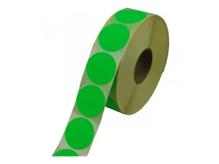 Stickers Etiket rond 35mm fluor groen, rol à 2000 stuks - 1
