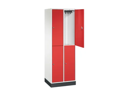 Dubbeldekse garderobekast,HxBxD 1950x620x500mm,2x2vak.,vak B 260mm