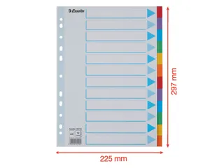 Tabbladen Esselte A4 11-Gaats Karton 12-Delig Assorti - 3
