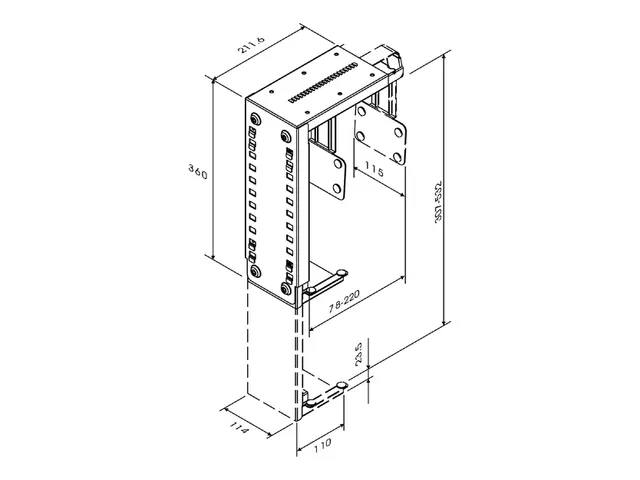 CPU Houder CPU-D100 tot 30kg max. 22x53cm Zwart