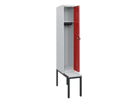 locker met bank,HxBxD 1950x300x815mm,1vak,vak B 300mm,draaigrendel