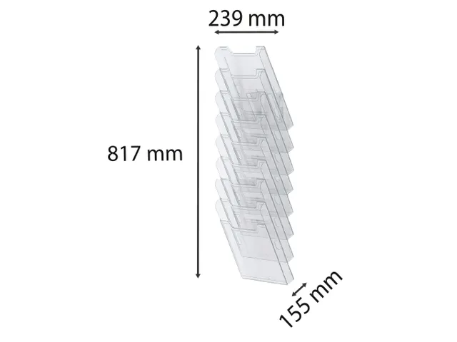 Trieur mural modulable vertical 8 compartiments A4 - Cristal