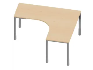 In hoogte verstelbaar bureau in vrije vorm,NE-esdoorn - 2
