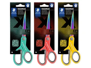 Schaar Staedtler Norix 21cm 3 kleuren assorti rechtshandig - 1
