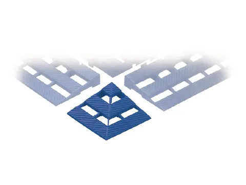 Hoekstuk Hd-pe Lxbxh 110x110x25mm Blauw