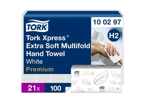 Tork 100297 Xpress Handdoek Premium H2 I-vouw Extra Soft 2-laags
