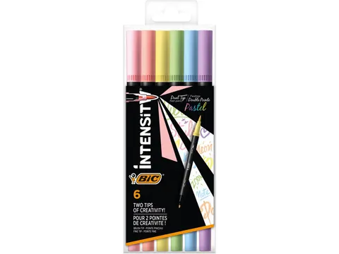 viltstift Intensity Dual tip etui van 6 stuks pastel