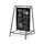Krijtstoepbord Swing 50x70cm Zwart industrieel frame 15mm