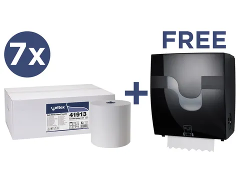 Voordeelbundel Celtex handdoekpapier met gratis Megamini Formatic disp