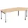 In hoogte verstelbaar hoekbureau 680-800x2166x1130mm beuken zilver