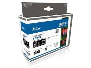 Astar Epson 202 T02F7 XP-serie inkt Rebuilt CMYK set van 5 - 1