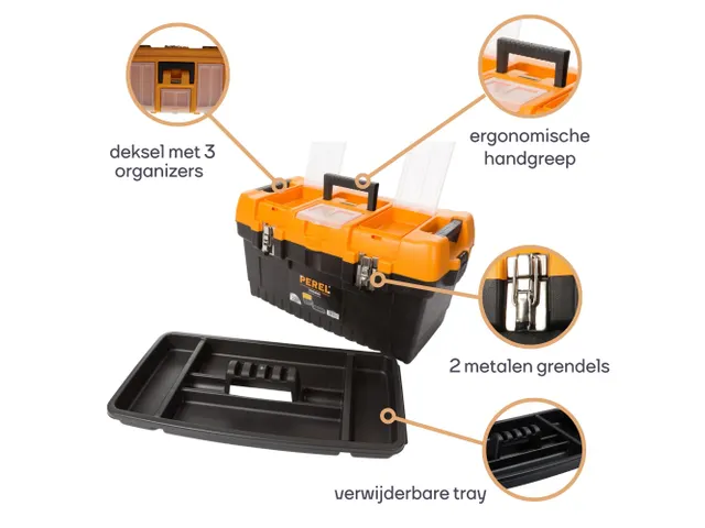 Boîte à outils à fermeture métallique 564x310x310mm