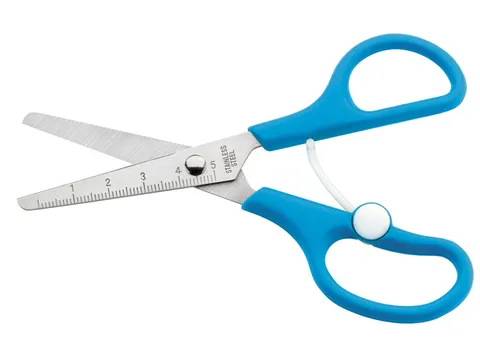 Schaar Westcott Kids 13cm met open hulp blauw in polyzak