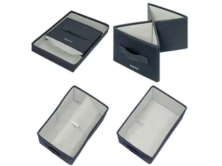 Leitz Stoffen opbergdoos met deksel Grijs 28,5x19x16cm 2 stuks - 5