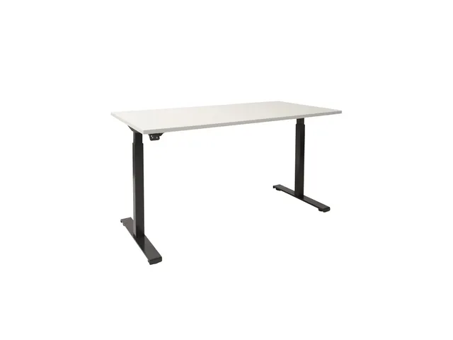 Elektrisch Verstelbaar Bureau Krijtwit 2 Motoren 160x80cm Frame Zwart