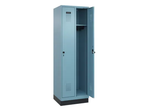 locker,HxBxD 1950x600x500mm,2vak,vak B 300mm,draaigrendel,sokkel
