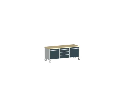 werkbank,verrijdbaar,HxBxD 840x2000x750mm,beukenblad,draagverm. 1200kg