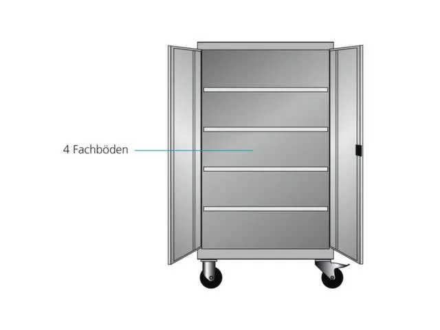 Mobiele kast met openslaande deuren HxBxD 1813x1005x691mm antraciet