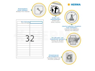 HERMA 4209 Verwijderbare etiketten A4 96x16,9mm Wit 800 stuks - 3