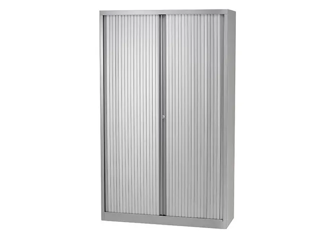 Roldeurkast Incl. 4 Legborden Zilver 198x100x43