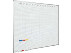 Planbord 60x90cm Softline profiel 8mm Dubbele week EN met dagenstrook