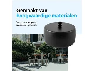 Asbak BRASQ tafelmodel 1 liter met deksel AT700 zwart - 5