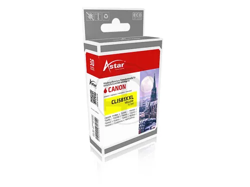 As70006 Astar Canon Cli581Xxl Ts Inkt Geel Xxl Rebuilt Chip 11,7Ml