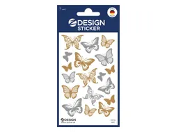 Foliesticker Z-design Gouden/ zilveren vlinders, pakje à 1 vel