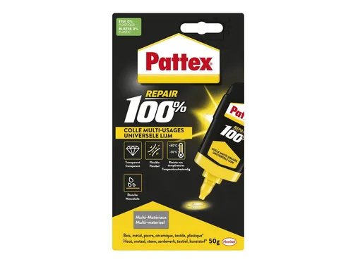 Alleslijm Pattex 100% tube 50 gram op blister