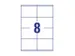 systeemkaart Avery 105x70mm 185gr wit 25 vel 8 kaarten per vel