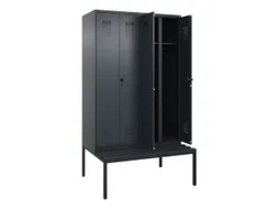 locker met bank,voor scheiding van kleding,HxBxD 2120x1200x815mm,4vak