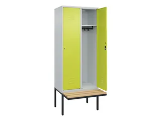 locker met bank,HxBxD 2120x800x815mm,2vak,vak B 400mm,cil.-slot - 2