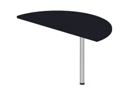 aanbouwtafel,i.h.v.,HxBxD 720-840x1200x600mm,halfrond,CC-zwart