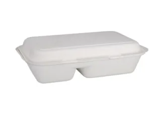 Menubak 2-vaks 1000ml 25x16x6cm Suikerrietpulp 50 Stuks - 1