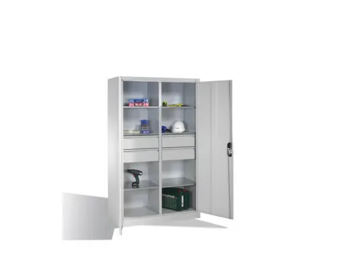 werkplaatskast,HxBxD 1950x1200x500mm,romp RAL7035,front RAL7035