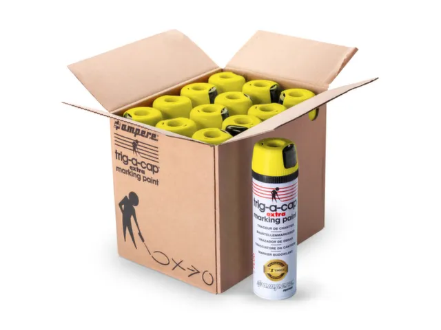 Markeerspray Voor Bouwplaatsen Geel Fluorescerend 500Ml