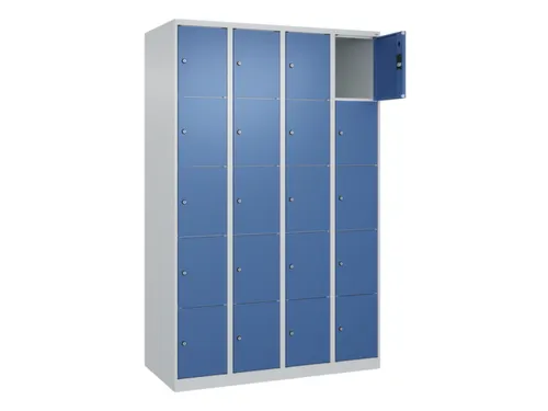 lockerkast,HxBxD 1850x1200x500mm,4x5vakken,vak B 300mm,cil.-slot