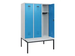 locker met bank,HxBxD 1950x1200x815mm,3vak,vak B 400mm,cilinderslot