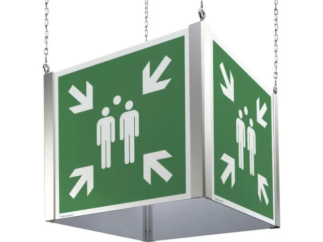 Panneau cubique issues de secours point de collecte aluminium