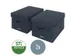 Boîte de rangement Leitz tissu avec couvercle 190x160x285mm gris 2pcs