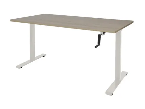 Dextro Slinger Bureau Zit-sta T-poot 180x90 Robson Eiken 25mm Wit