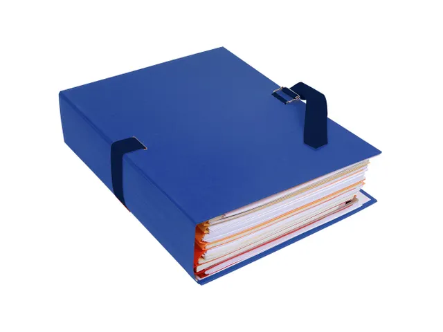 Map uitrekbare rug papier donkerblauw 5 stuks