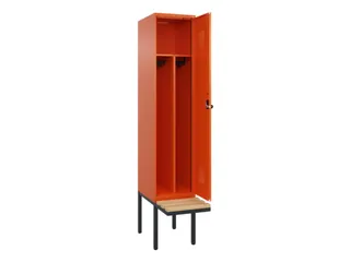 locker met bank,voor scheiding van kleding,HxBxD 2120x400x815mm,1vak - 1