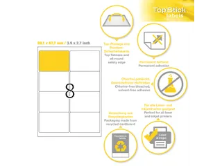 Etiketten universele labels A4 permanent 99,1x67,7mm Wit 800 stuks - 2