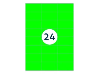 Gekleurde Etiketten 70x37mm Fluor Groen 42112 - 2